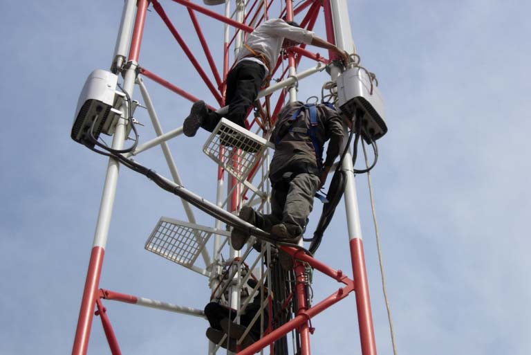 Telecom tower equipment installation